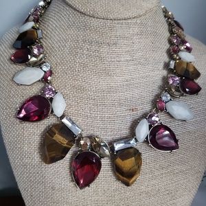 C + i Multi color stone statement necklace
